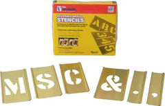 C.H. Hanson - 33 Piece, 2 Inch Character Size, Brass Stencil - Contains Letter Set - Apex Tool & Supply