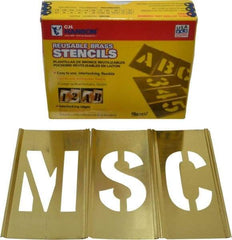 C.H. Hanson - 33 Piece, 2-1/2 Inch Character Size, Brass Stencil - Contains Letter Set - Apex Tool & Supply