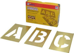 C.H. Hanson - 33 Piece, 4 Inch Character Size, Brass Stencil - Contains Letter Set - Apex Tool & Supply