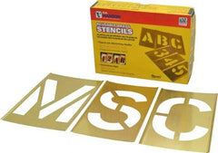 C.H. Hanson - 33 Piece, 6 Inch Character Size, Brass Stencil - Contains Letter Set - Apex Tool & Supply