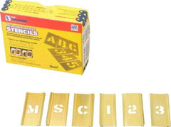 C.H. Hanson - 92 Piece, 1/2 Inch Character Size, Brass Stencil - Contains Three A Fonts - Apex Tool & Supply