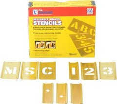 C.H. Hanson - 92 Piece, 1 Inch Character Size, Brass Stencil - Contains Three A Fonts - Apex Tool & Supply