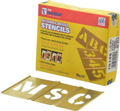 C.H. Hanson - 92 Piece, 1-1/2 Inch Character Size, Brass Stencil - Contains Three A Fonts - Apex Tool & Supply