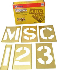 C.H. Hanson - 92 Piece, 5 Inch Character Size, Brass Stencil - Contains Three A Fonts - Apex Tool & Supply