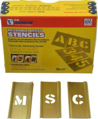 C.H. Hanson - 45 Piece, 1/2 Inch Character Size, Brass Stencil - Apex Tool & Supply