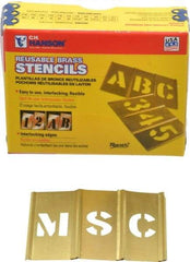 C.H. Hanson - 45 Piece, 3/4 Inch Character Size, Brass Stencil - Apex Tool & Supply