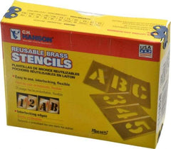 C.H. Hanson - 45 Piece, 1 Inch Character Size, Brass Stencil - Apex Tool & Supply