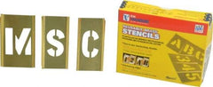 C.H. Hanson - 45 Piece, 1-1/2 Inch Character Size, Brass Stencil - Apex Tool & Supply