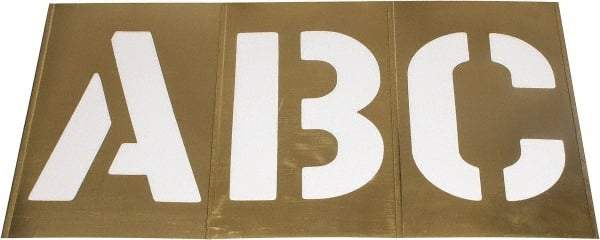 C.H. Hanson - 33 Piece, 10 Inch Character Size, Brass Stencil - Contains Letters - Apex Tool & Supply
