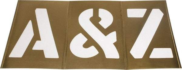 C.H. Hanson - 33 Piece, 12 Inch Character Size, Brass Stencil - Contains Letters - Apex Tool & Supply
