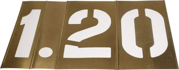 C.H. Hanson - 13 Piece, 10 Inch Character Size, Brass Stencil - Contains Numbers - Apex Tool & Supply