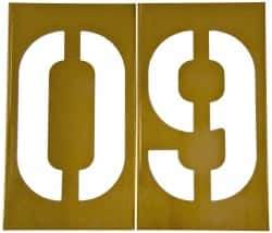 C.H. Hanson - 13 Piece, 12 Inch Character Size, Brass Stencil - Contains Numbers - Apex Tool & Supply