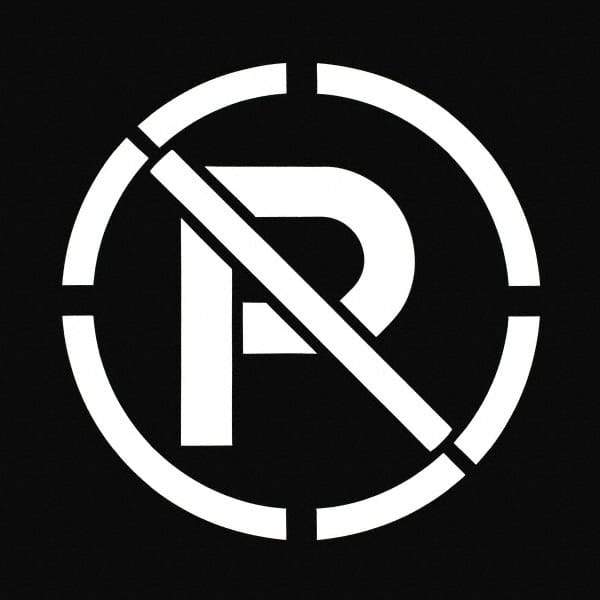 C.H. Hanson - 15 Inch Diameter Characters, No Parking Symbol, Plastic Stencil - 20 x 20 Inch Overall Size - Apex Tool & Supply