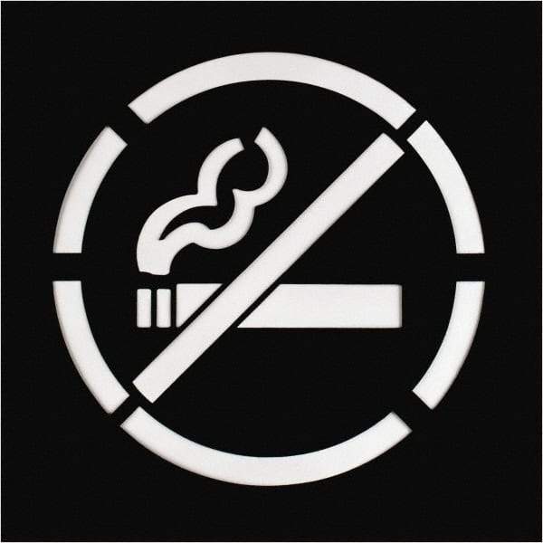 C.H. Hanson - 15 Inch Diameter Characters, No Smoking Symbol, Plastic Stencil - 20 x 20 Inch Overall Size - Apex Tool & Supply