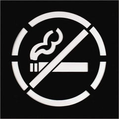C.H. Hanson - 15 Inch Diameter Characters, No Smoking Symbol, Plastic Stencil - 20 x 20 Inch Overall Size - Apex Tool & Supply