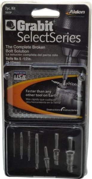 Alden - 7 Piece Screw Extractor/Drill Set - 17/64" Drive - Apex Tool & Supply