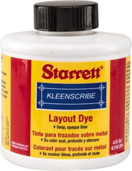 Starrett - Blue Layout Fluid - 4 Ounce Brush Top Bottle - Apex Tool & Supply