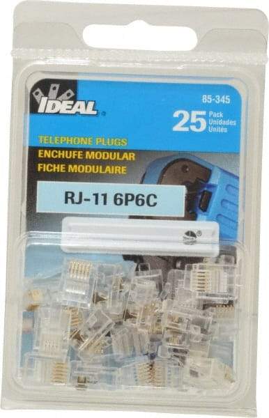 Ideal - 6 Position, Cat5e Modular Plug - Round Cable Compatible - Apex Tool & Supply