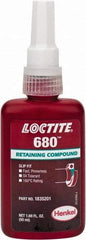 Loctite - 50 mL Bottle, Green, High Strength Liquid Retaining Compound - Series 680, 24 hr Full Cure Time, Heat Removal - Apex Tool & Supply