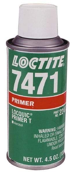 Loctite - 4.5 Fluid Ounce Aerosol, Amber, Liquid Primer - Series 7471, Hand Tool Removal - Apex Tool & Supply