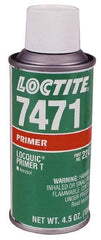 Loctite - 4.5 Fluid Ounce Aerosol, Amber, Liquid Primer - Series 7471, Hand Tool Removal - Apex Tool & Supply