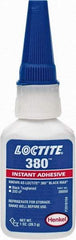 Loctite - 1 oz Bottle Black Instant Adhesive - Series 380, 90 sec Fixture Time, 24 hr Full Cure Time, Bonds to Metal, Plastic & Rubber - Apex Tool & Supply
