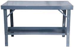 Durham - 60 Wide x 34" Deep x 28" High, Steel Workbench - Comfort Edge, Adjustable Height Legs - Apex Tool & Supply