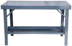 Durham - 60 Wide x 34" Deep x 28" High, Steel Workbench - Comfort Edge, Adjustable Height Legs - Apex Tool & Supply