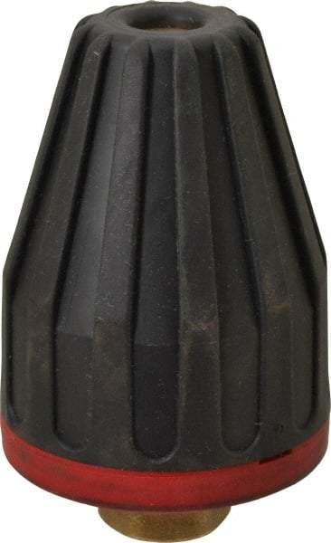 Dirt Killer - 4,700 psi Rotating, Brass, Ceramic & Plastic, Blast Pressure Washer Nozzle - 8mm Orifice Diam, 1/4" Thread, NPT, Red - Apex Tool & Supply