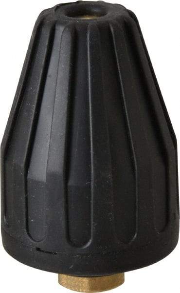 Dirt Killer - 4,700 psi Rotating, Brass, Ceramic & Plastic, Blast Pressure Washer Nozzle - 5.5mm Orifice Diam, 1/4" Thread, NPT, Black - Apex Tool & Supply