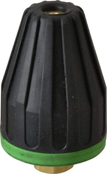 Dirt Killer - 4,700 psi Rotating, Brass, Ceramic & Plastic, Blast Pressure Washer Nozzle - 4.5mm Orifice Diam, 1/4" Thread, NPT, Yellow - Apex Tool & Supply