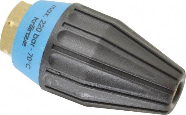 Dirt Killer - 3,200 psi Rotating, Brass, Ceramic & Plastic, Rotary Scouring Pressure Washer Nozzle - 7mm Orifice Diam, 1/4" Thread, NPT, Blue - Apex Tool & Supply