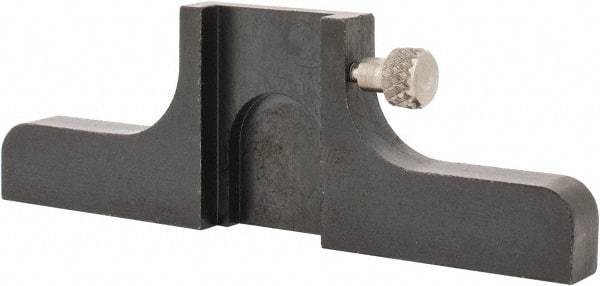 Made in USA - 3" OAL, Black Oxide Steel Caliper Depth Attachment - 1 Piece, 0.62" Slot Width, For Use with 4-6" Calipers - Apex Tool & Supply