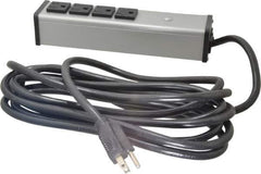 Wiremold - 4 Outlets, 120 Volts, 15 Amps, 15' Cord, Power Outlet Strip - Free Hanging Mount, 5-15 NEMA Configuration, 9-1/4" Strip, cULus Listed - Apex Tool & Supply