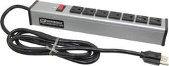 Wiremold - 7 Outlets, 120 Volts, 15 Amps, 6' Cord, Power Outlet Strip - Free Hanging Mount, 5-15 NEMA Configuration, 13" Strip, cULus Listed - Apex Tool & Supply