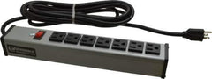 Wiremold - 7 Outlets, 120 Volts, 15 Amps, 15' Cord, Power Outlet Strip - Free Hanging Mount, 5-15 NEMA Configuration, 13" Strip, cULus Listed - Apex Tool & Supply