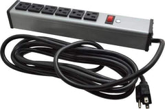 Wiremold - 6 Outlets, 120 Volts, 15 Amps, 15' Cord, Power Outlet Strip - Free Hanging Mount, 5-15 NEMA Configuration, 12-1/4" Strip, cULus Listed - Apex Tool & Supply