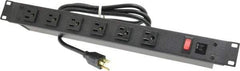 Wiremold - 6 Outlets, 120 Volts, 15 Amps, 6' Cord, Power Outlet Strip - Rack Mount, 6 Front NEMA Configuration - Apex Tool & Supply