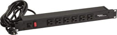 Wiremold - 6 Outlets, 120 Volts, 15 Amps, 15' Cord, Power Outlet Strip - Rack Mount, 6 Front NEMA Configuration, cULus Recognized - Apex Tool & Supply
