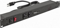 Wiremold - 6 Outlets, 120 Volts, 15 Amps, 6' Cord, Power Outlet Strip - Rack Mount, 2 Front - 4 Back NEMA Configuration, 19" Strip - Apex Tool & Supply