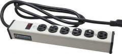 Wiremold - 6 Outlets, 120 Volts, 20 Amps, 6' Cord, Power Outlet Strip - Free Hanging Mount, 5-20 NEMA Configuration, 13-1/4" Strip, cULus Listed - Apex Tool & Supply