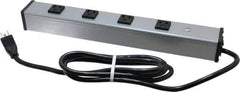 Wiremold - 4 Outlets, 120 Volts, 15 Amps, 6' Cord, Power Outlet Strip - Free Hanging Mount, 5-15 NEMA Configuration, 16" Strip, cULus Listed - Apex Tool & Supply