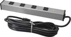 Wiremold - 4 Outlets, 120 Volts, 15 Amps, 15' Cord, Power Outlet Strip - Free Hanging Mount, 5-15 NEMA Configuration, 16" Strip, cULus Listed - Apex Tool & Supply