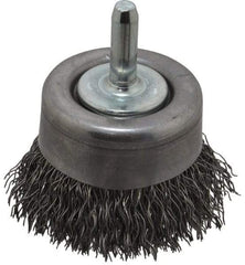 Osborn - 2" Diam, 1/4" Shank Diam, Steel Fill Cup Brush - 0.014 Wire Diam, 5/8" Trim Length, 10,500 Max RPM - Apex Tool & Supply