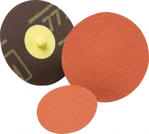 3M - 1-1/2" Disc Diam, 80 Grit, Aluminum Oxide Quick Change Disc - Type S Attaching System, Coated, Medium Grade, 30,000 RPM, 361F Series - Apex Tool & Supply