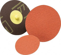 3M - 2" Disc Diam, 100 Grit, Aluminum Oxide Quick Change Disc - Type S Attaching System, Coated, Fine Grade, 25,000 RPM, 361F Series - Apex Tool & Supply