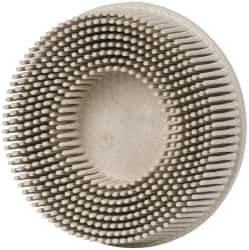 3M - 3" 120 Grit Ceramic Tapered Disc Brush - Fine Grade, Type R Quick Change Connector, 5/8" Trim Length - Apex Tool & Supply