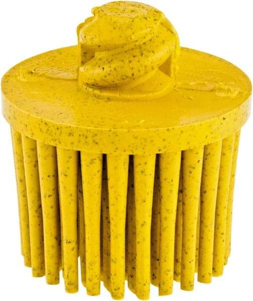 3M - 1" 80 Grit Ceramic Straight Disc Brush - Medium Grade, Type R Quick Change Connector, 5/8" Trim Length - Apex Tool & Supply