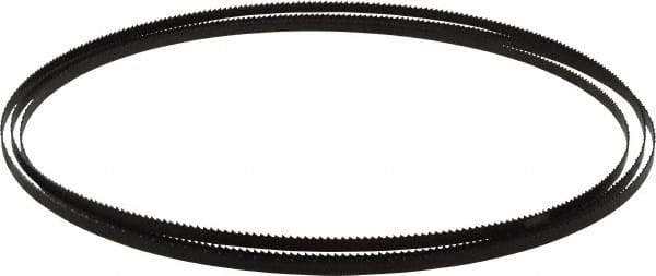 Starrett - 10 TPI, 7' 9-1/2" Long x 1/4" Wide x 0.025" Thick, Welded Band Saw Blade - Carbon Steel, Toothed Edge, Raker Tooth Set, Flexible Back, Contour Cutting - Apex Tool & Supply