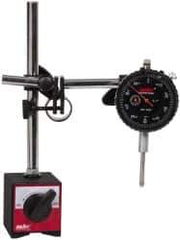 Import - 0.001" Graduation, 0-100 Dial Reading, Indicator & Base Kit - 0.001 Inch Graduation, Includes Indicator Set with Magnetic Base Holder - Apex Tool & Supply